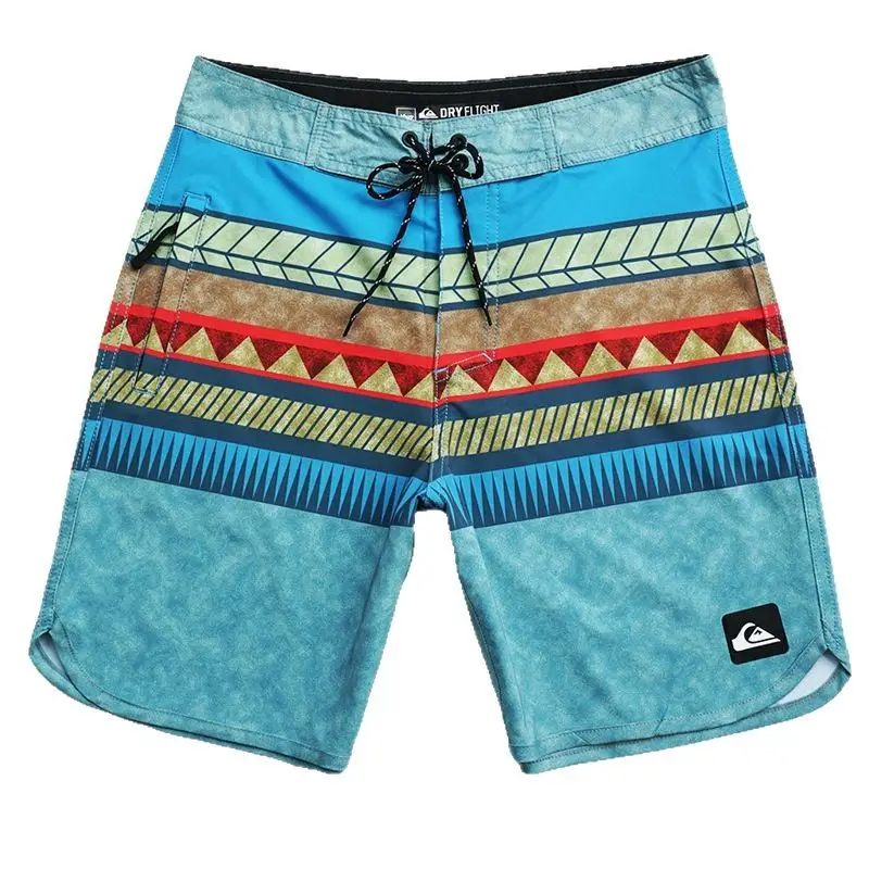 Men Quiksilver Printed Beach Shorts Blue Loose Fit
