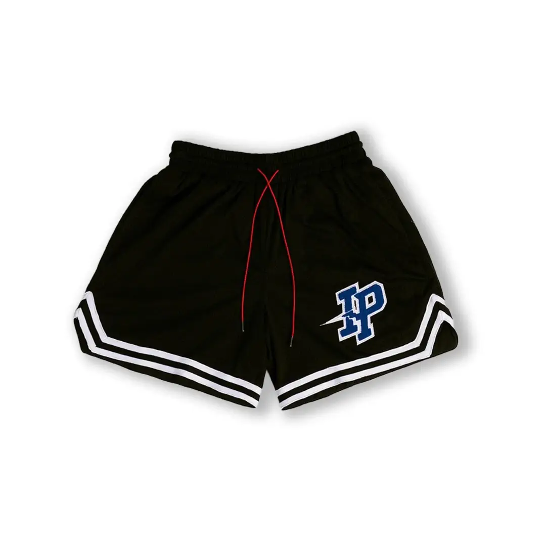 Men Basketball Shorts Beige Red White Stripe