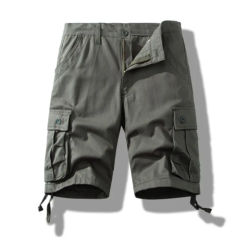 Men Multi-Color Cargo Shorts Loose Fit Cotton Summer