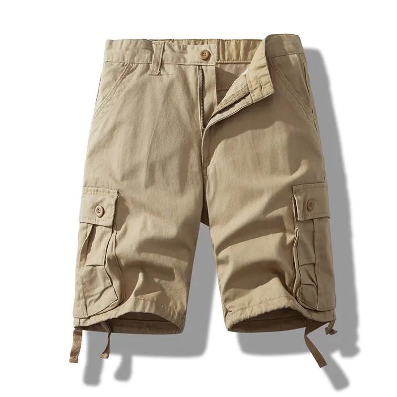 Men Multi-Color Cargo Shorts Loose Fit Cotton Summer