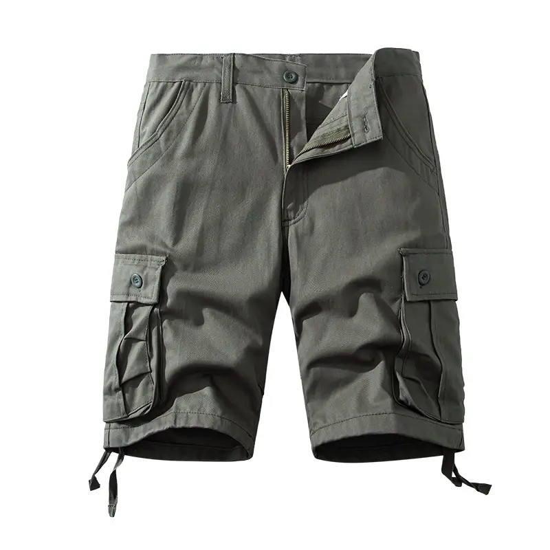 Men Multi-Color Cargo Shorts Loose Fit Cotton Summer