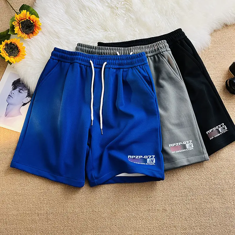Men Loose Sports Shorts Summer Casual Black Gray Blue
