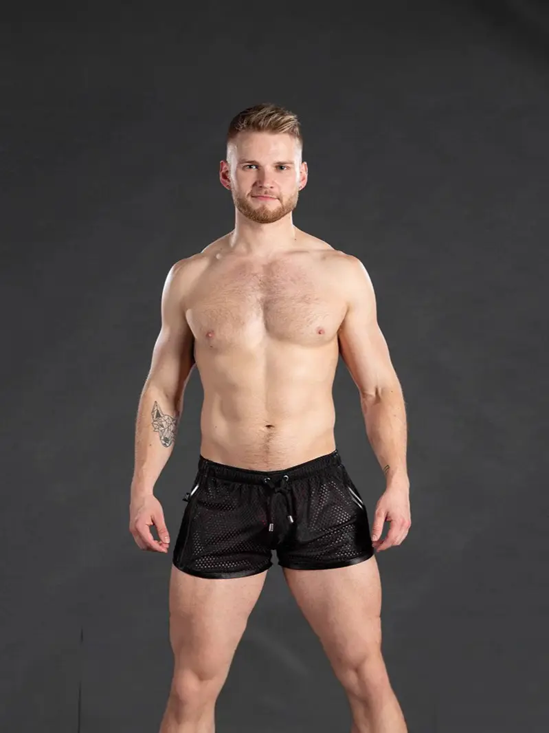 Men's Blue Mesh Sports Shorts Breathable Quick-Dry