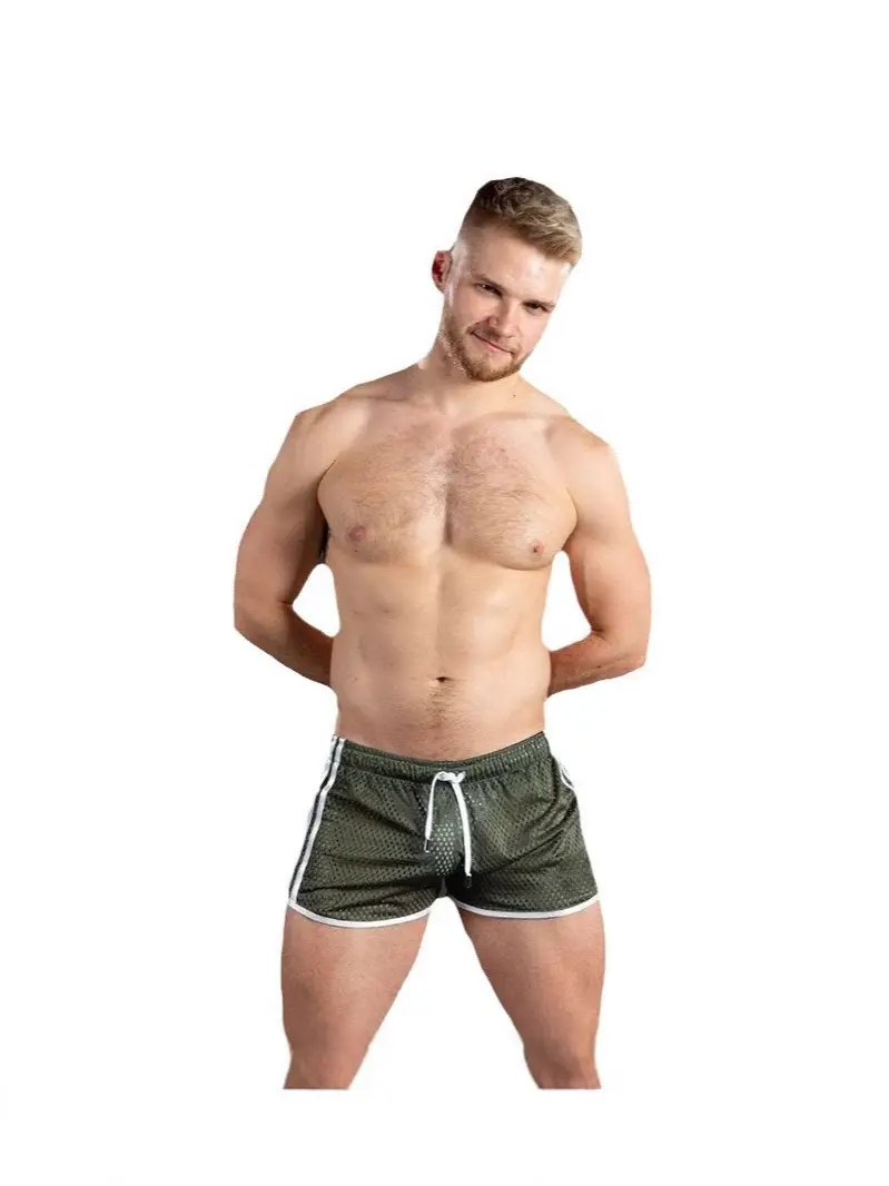 Men's Blue Mesh Sports Shorts Breathable Quick-Dry