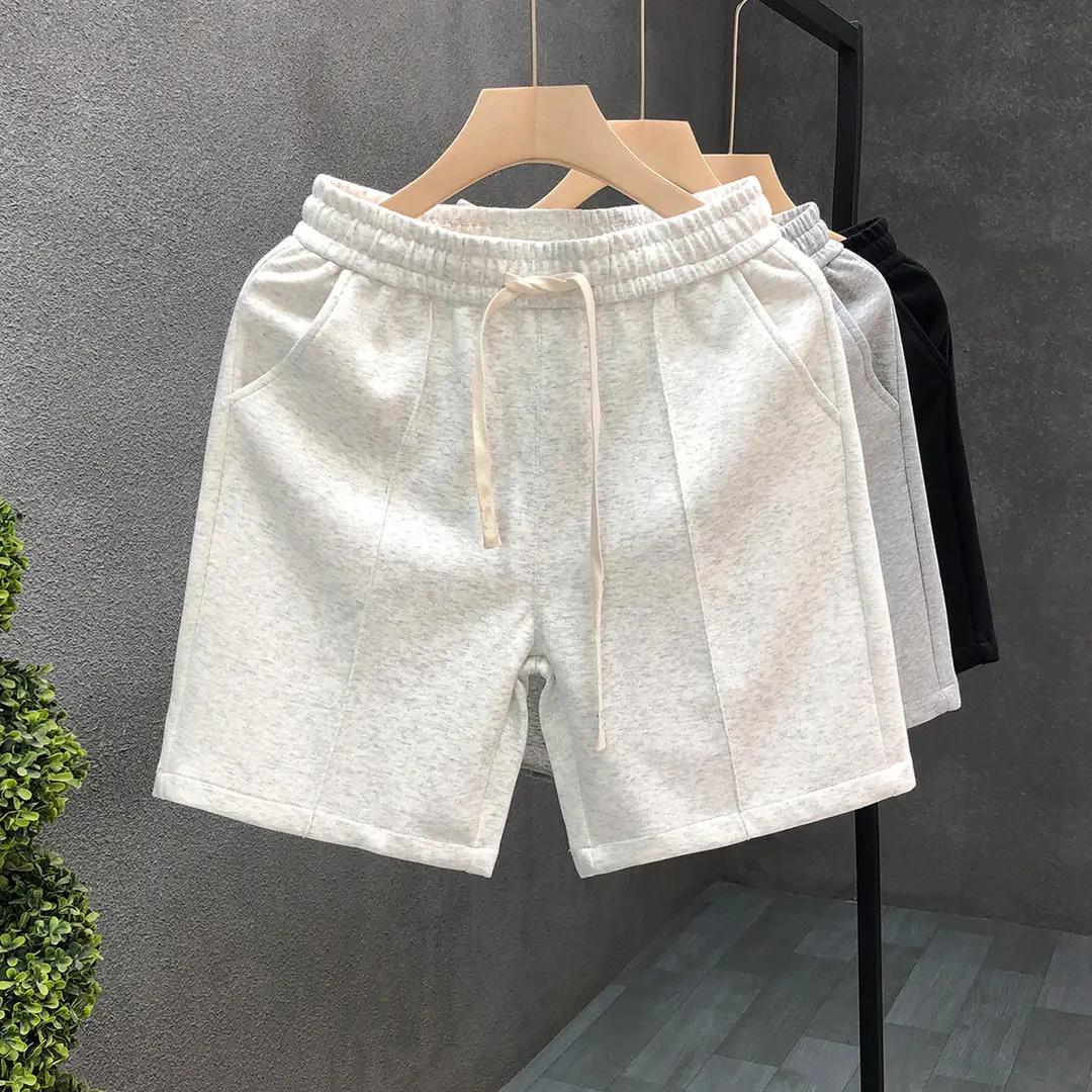 Men Cotton Casual Shorts Gray Black Summer New