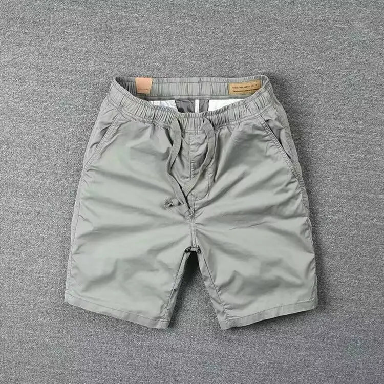 Men Khaki Loose Fit Casual Shorts Summer