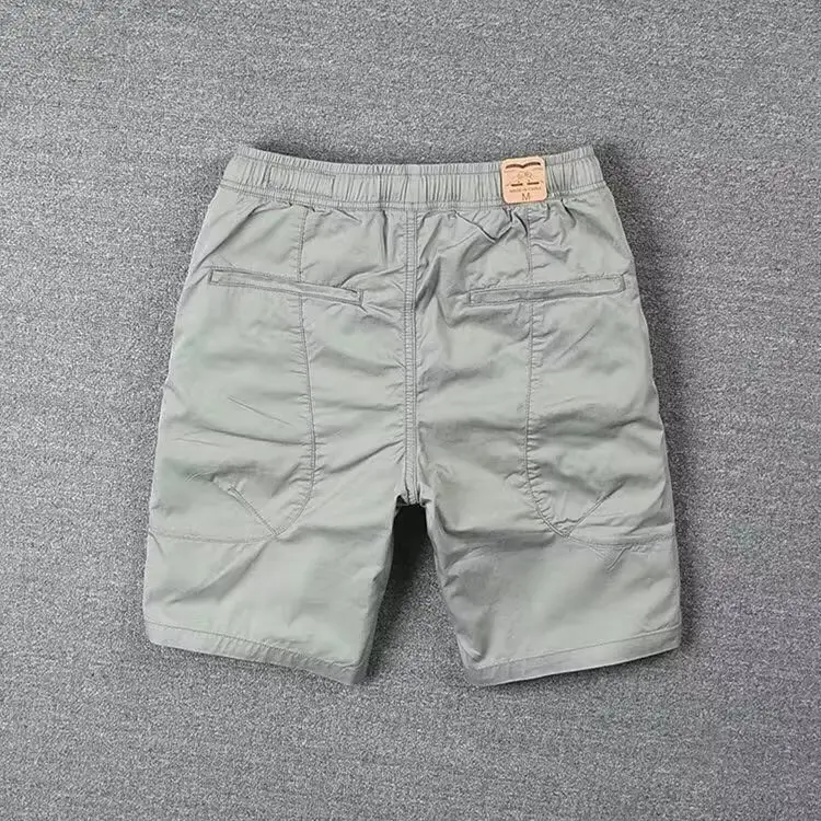 Men Khaki Loose Fit Casual Shorts Summer
