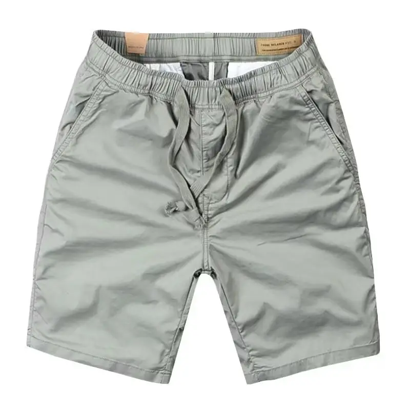 Men Khaki Loose Fit Casual Shorts Summer