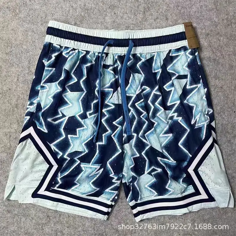 Men Breathable Tie-Dye Basketball Shorts Multi Color