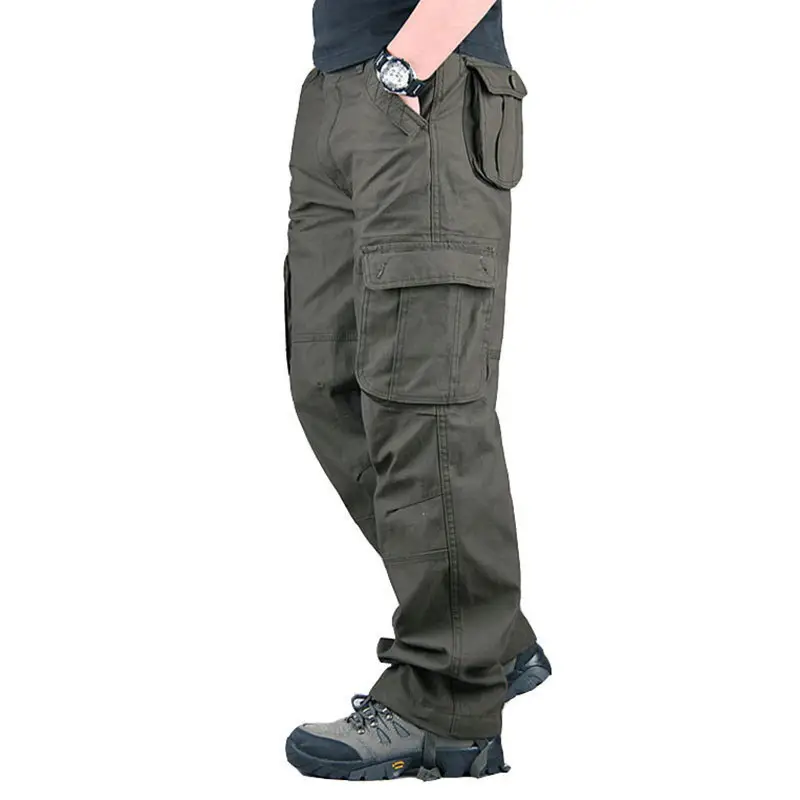 Army Green Cargo Pants for Men, Durable & Stylish, Multi-Pocket, Relaxed Fit