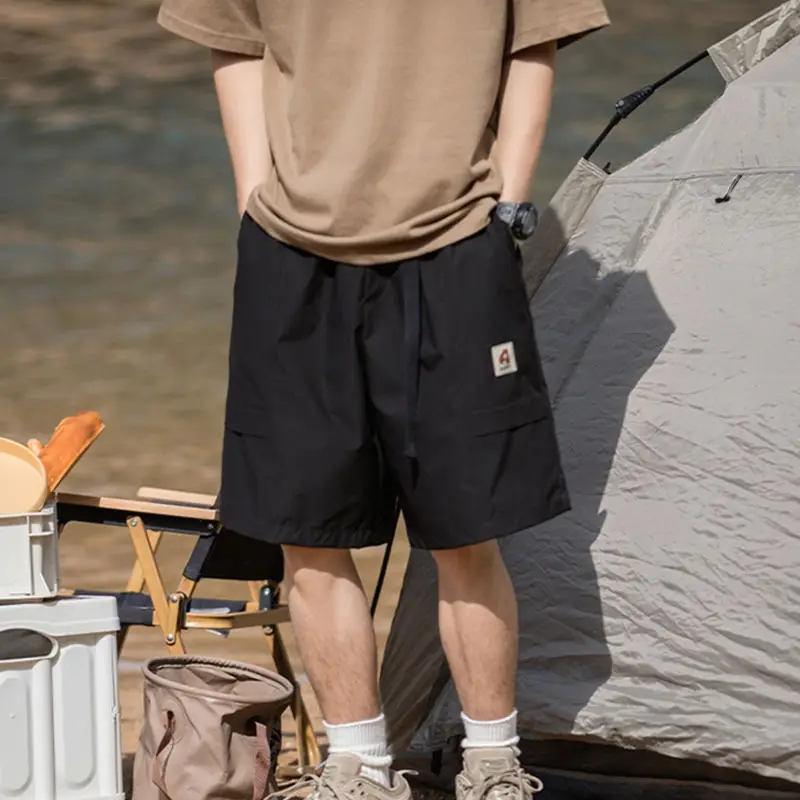 Men Loose Fit Quick-Dry Shorts XL Black Summer