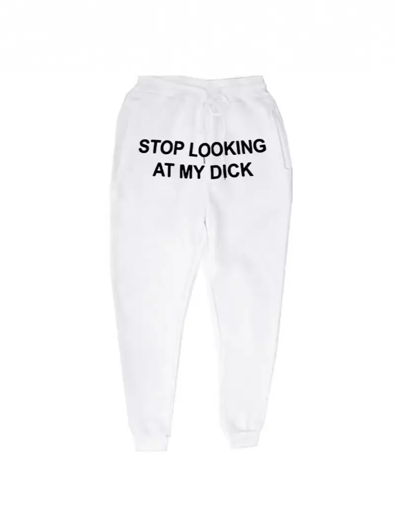 Black Graphic Sweatpants with Bold Print for Men Women