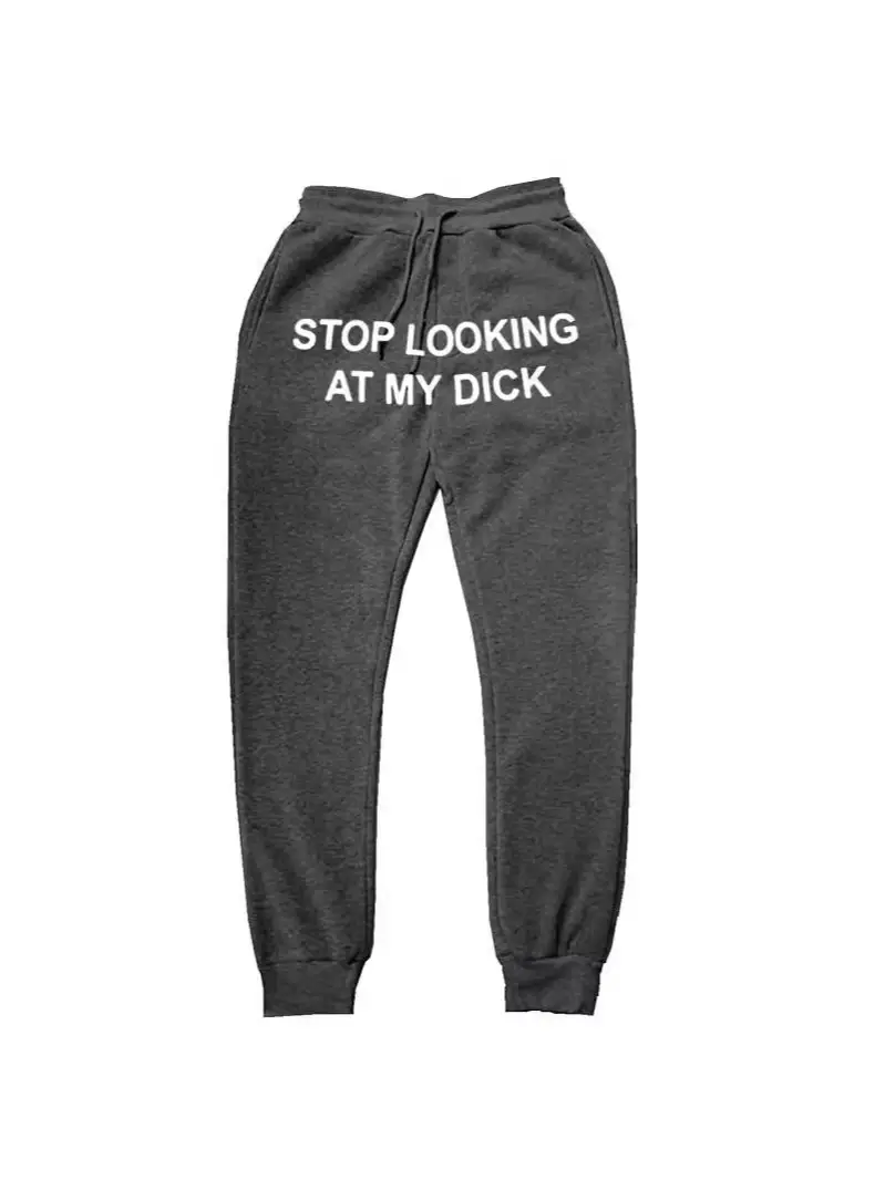 Black Graphic Sweatpants with Bold Print for Men Women