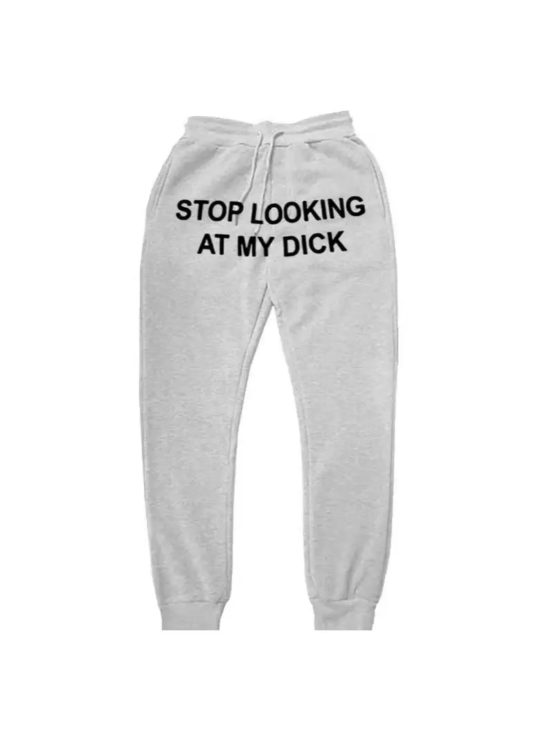 Black Graphic Sweatpants with Bold Print for Men Women