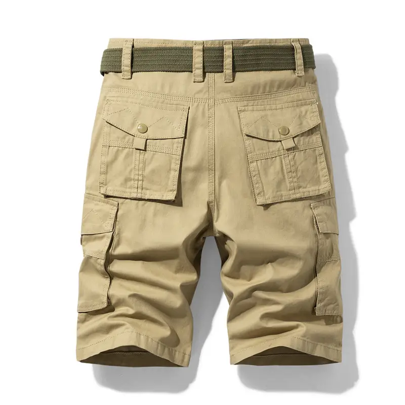 Men Khaki Multi-pocket Work Shorts Large Size Summer Casual