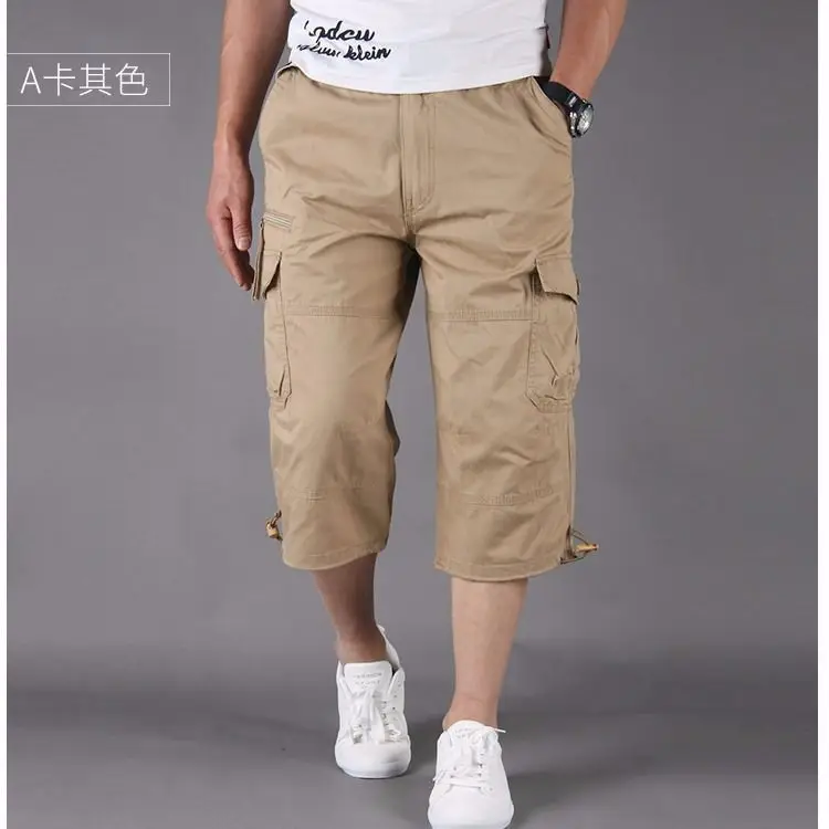 Men's Deep Grey Loose Cargo Shorts Plus Size Summer