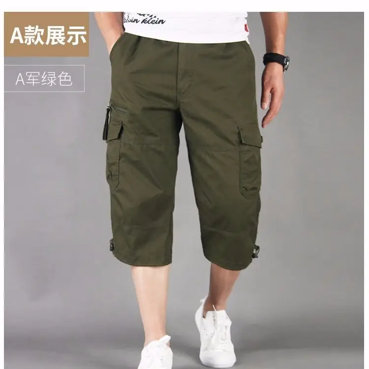 Men's Deep Grey Loose Cargo Shorts Plus Size Summer