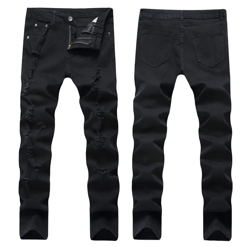 Men Black Ripped Slim Fit Jeans