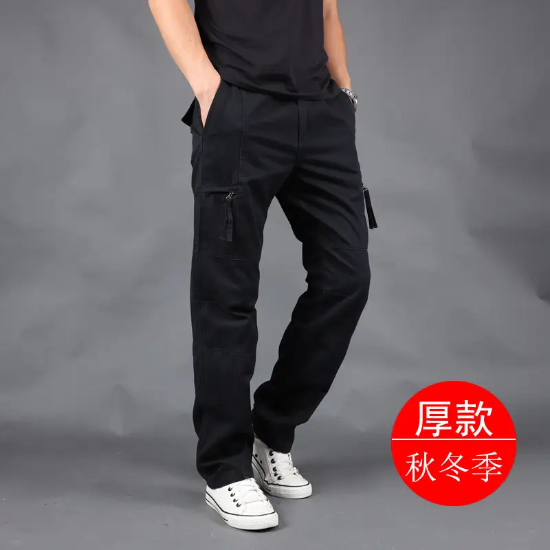 Men's Army Green Multi-Pocket Casual Pants