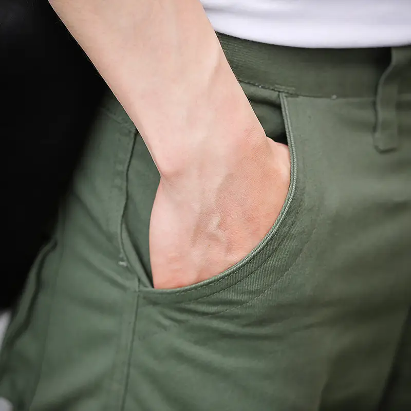 Men's Khaki Cargo Shorts Summer Casual Beach Pants