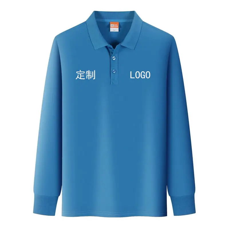 Green Long Sleeve Polo Shirt Custom Logo Workwear