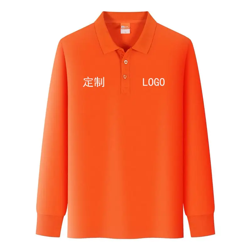 Green Long Sleeve Polo Shirt Custom Logo Workwear