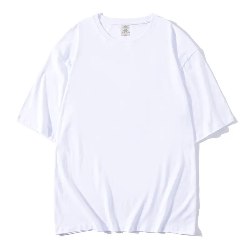 Men Women Loose Shoulder Half Sleeve Cotton T-Shirt White Black Pink