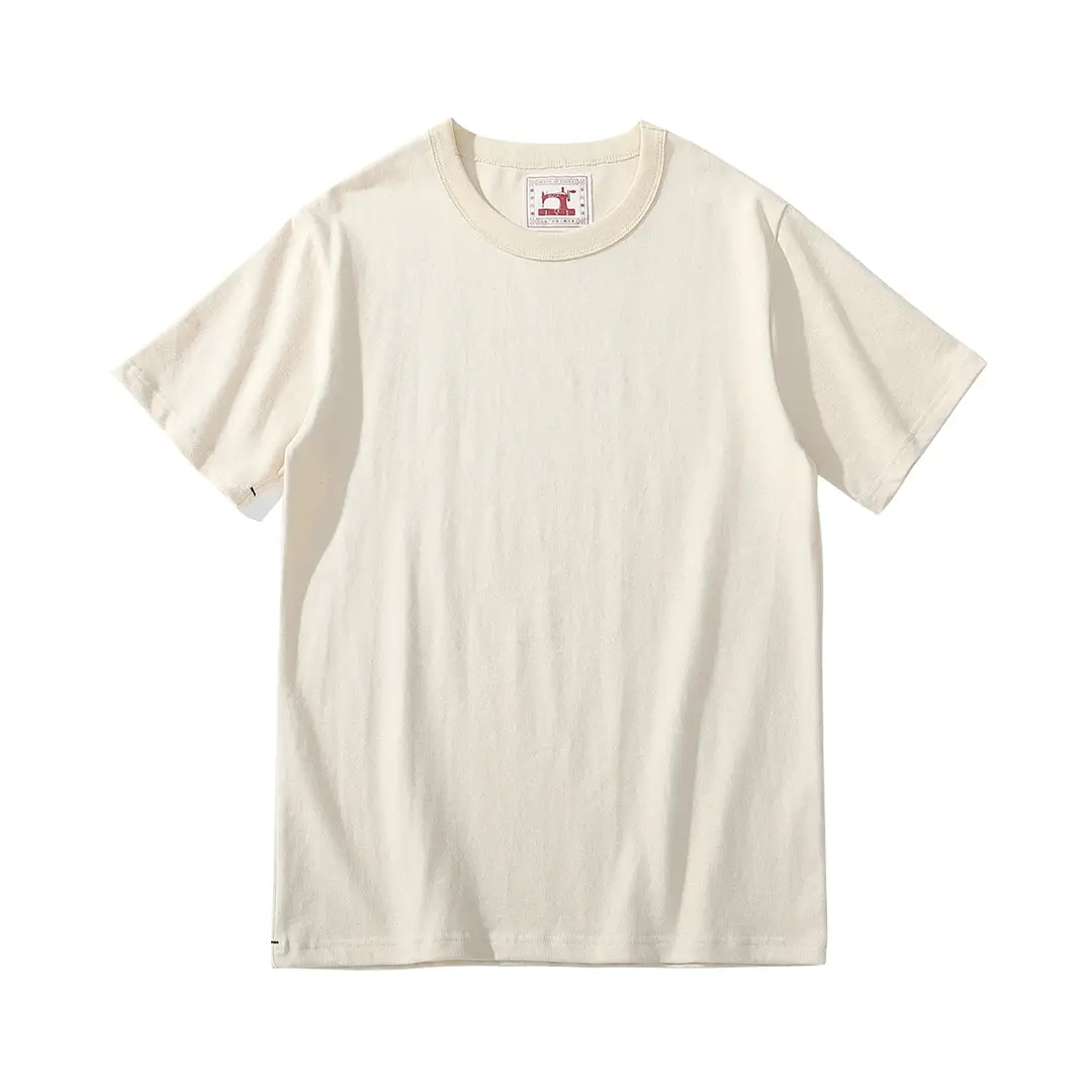 Men 300g Combed Cotton Khaki Slim Fit T-Shirt