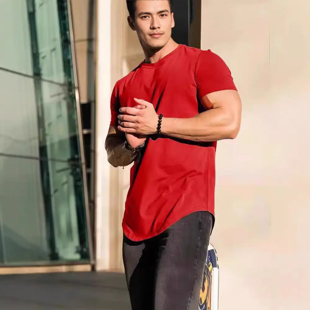Men's Olive Fitness T-Shirt Summer Tight Casual