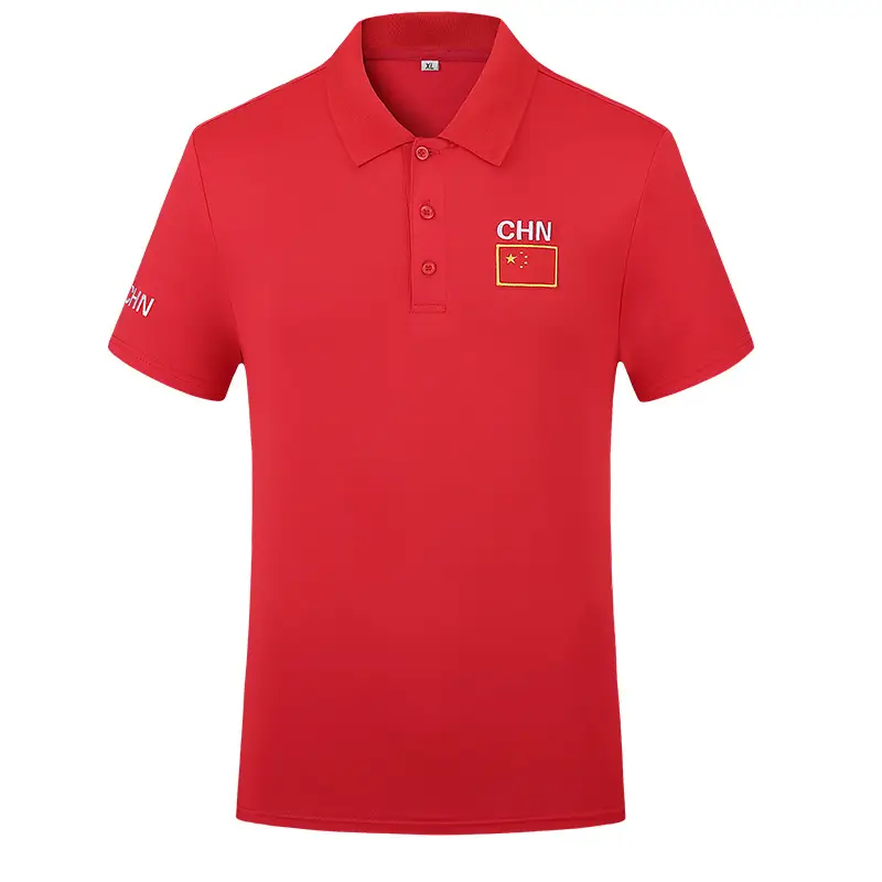 Chinese Team Polo Shirt Red White Black Summer Men Women