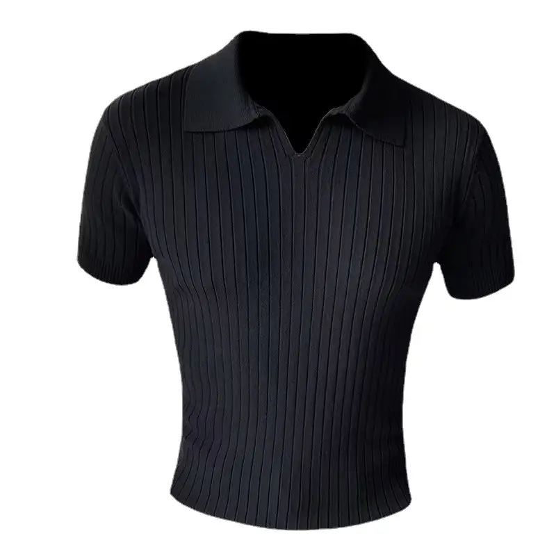 Men Knitted Polo Shirt White Summer 2023