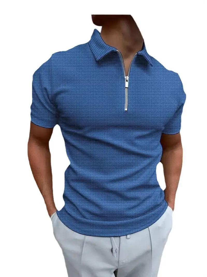 Men Slim Fit Polo Shirt White Summer
