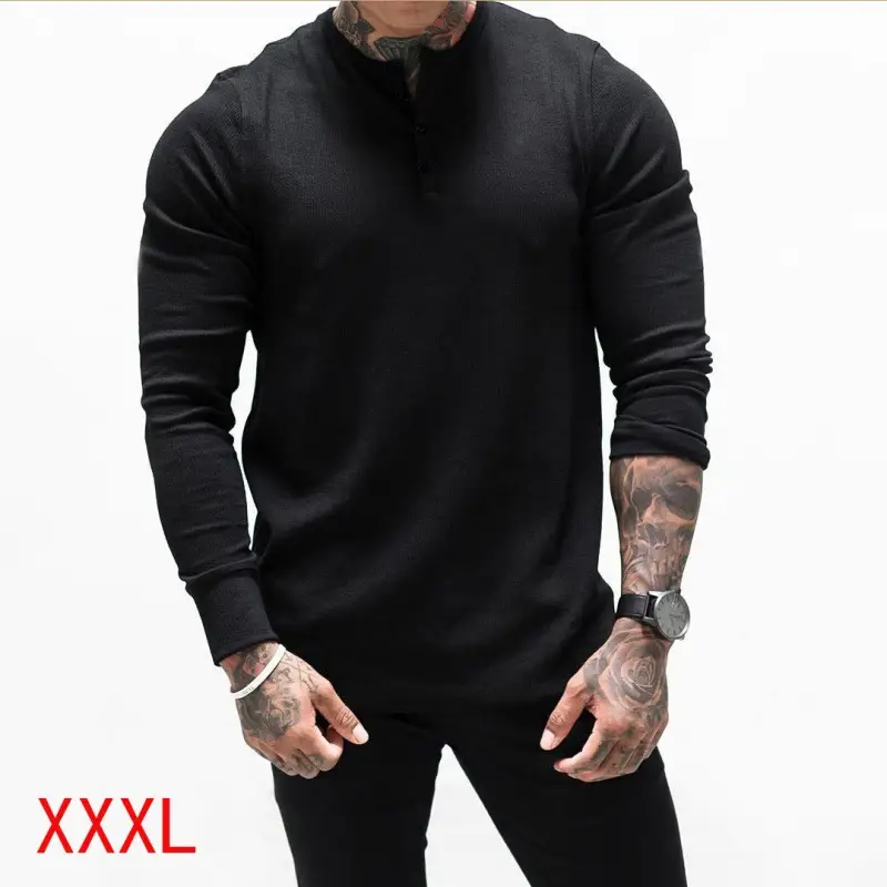 Men Long Sleeve Breathable Running T-Shirt Black Autumn