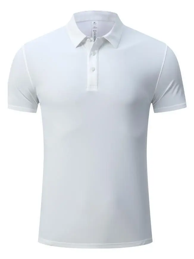 Men Ice Silk Polo Shirt White 4XL Summer Business Casual