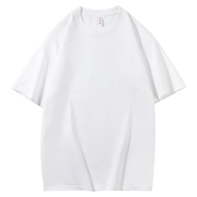 Men Drop Shoulder Cotton T-Shirt Summer Solid Colors