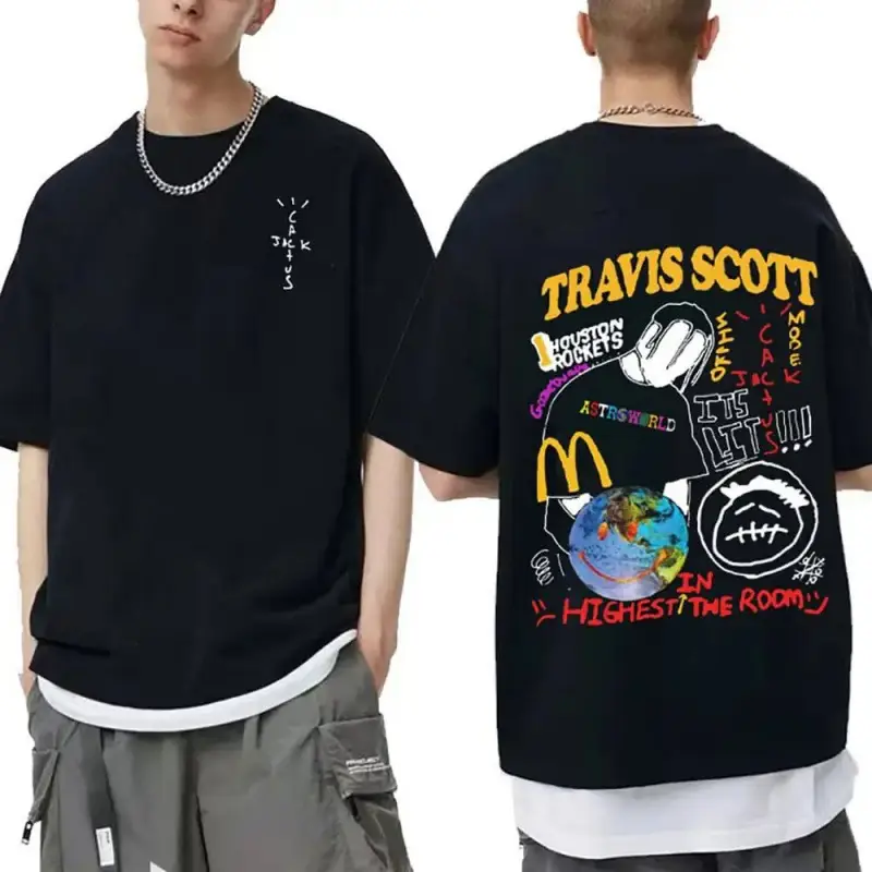 Travis Scott Graphic T-Shirt Cotton Summer Unisex
