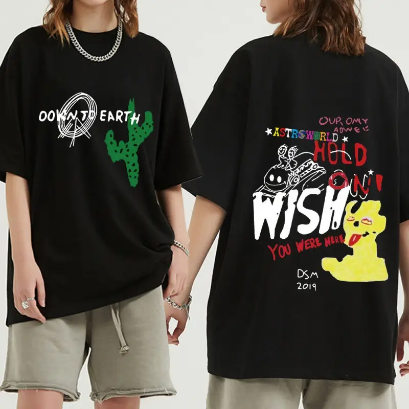 Travis Scott Graphic T-Shirt Cotton Summer Unisex