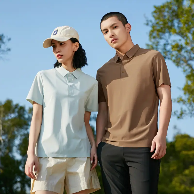 Men's Ice Silk Polo Shirt Summer Breathable Short Sleeve