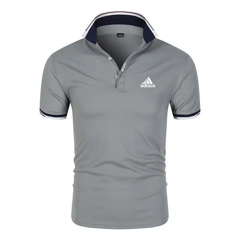 Men Slim Fit Polo Shirt White Navy Trim