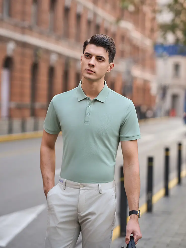 Men's 180g Breathable Polo Shirt Light Blue