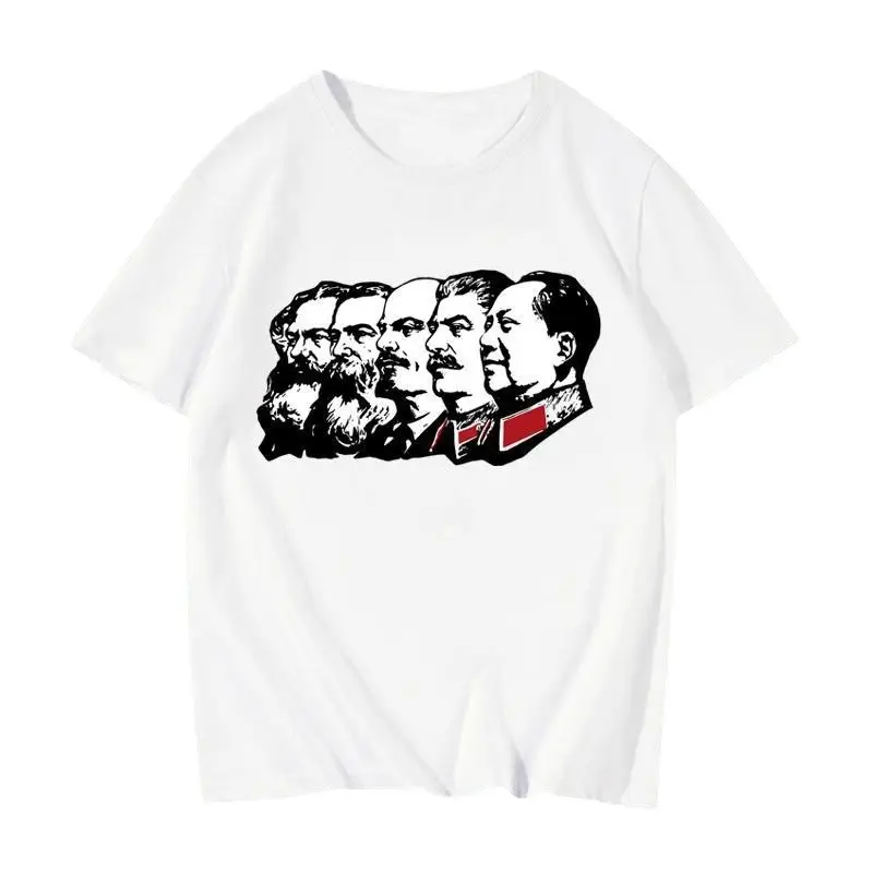 Cotton Sleeveless T-Shirt with Famous Leaders Print