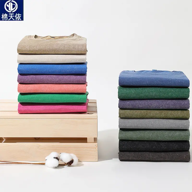 Men Loose Fit Washed Cotton T-Shirt 15 Colors Summer