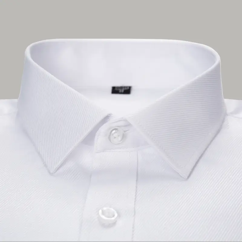 Men Slim Fit White Cotton Business Shirt