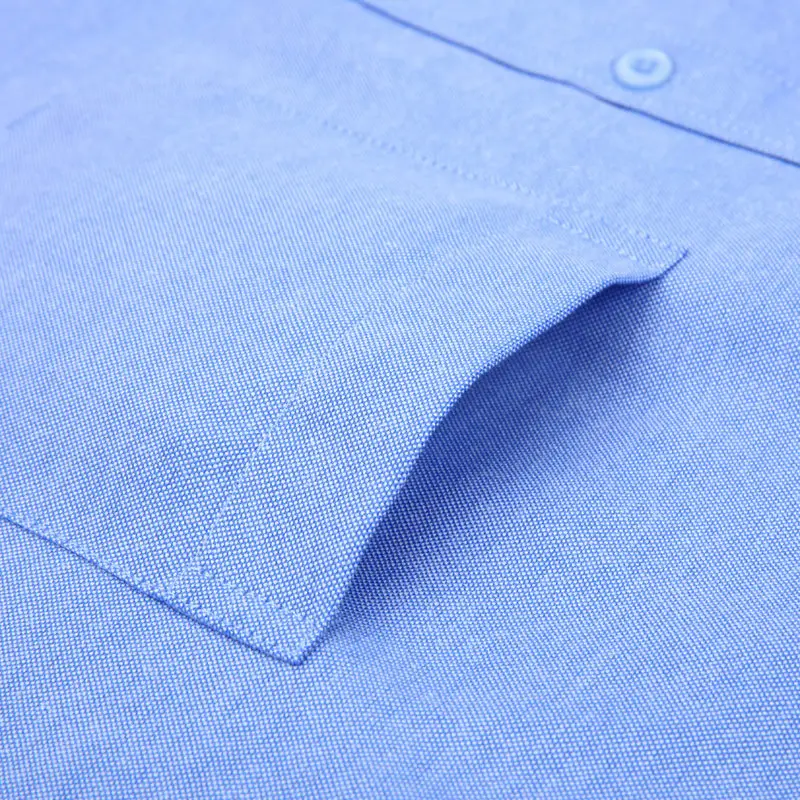 Blue Oxford Shirt for Men, Ironing-Free, Durable, Spring Summer Wear
