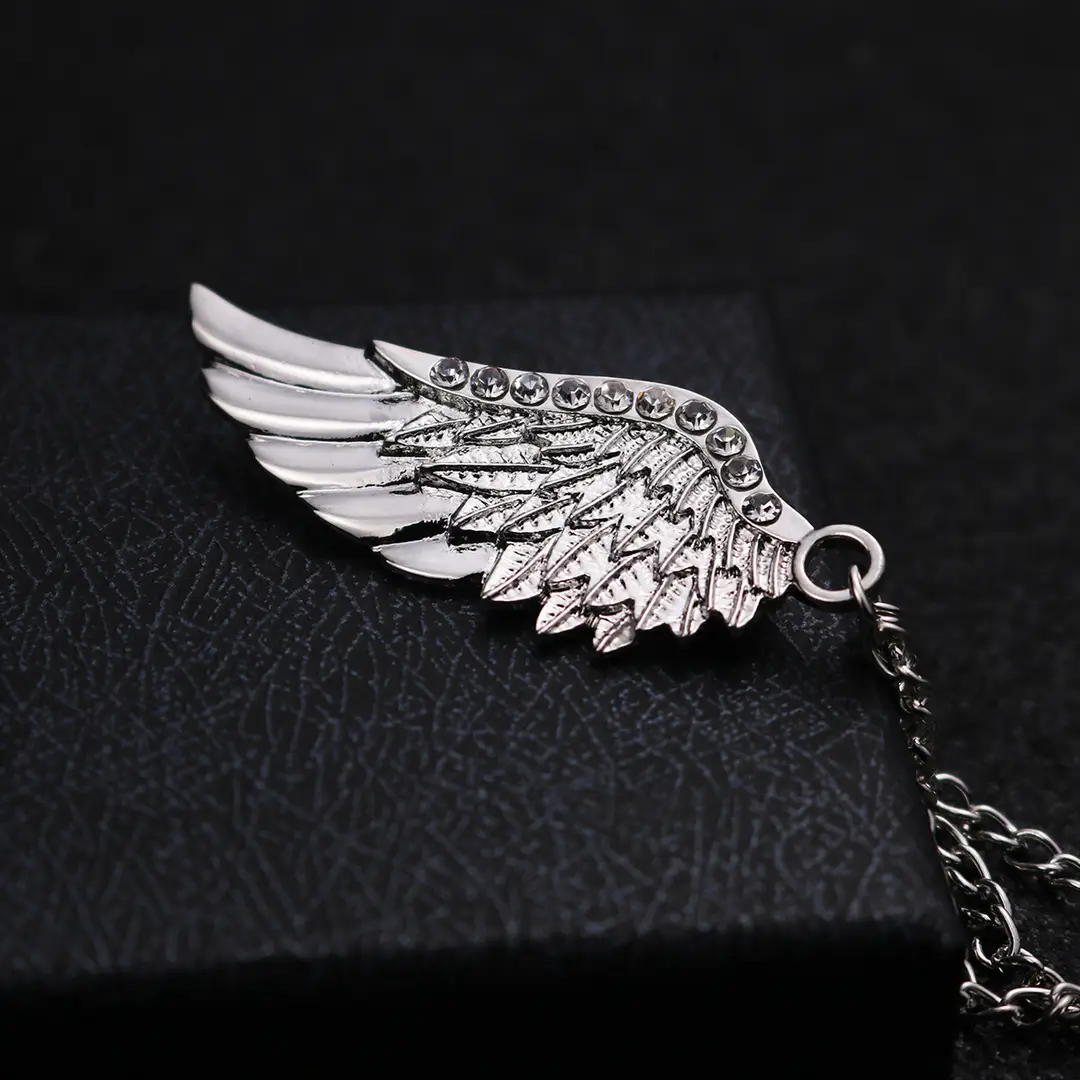 Silver Winged Chain Brooch for Men