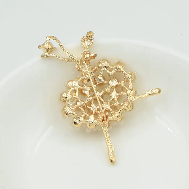Dancing Girl Crystal Brooch for Women