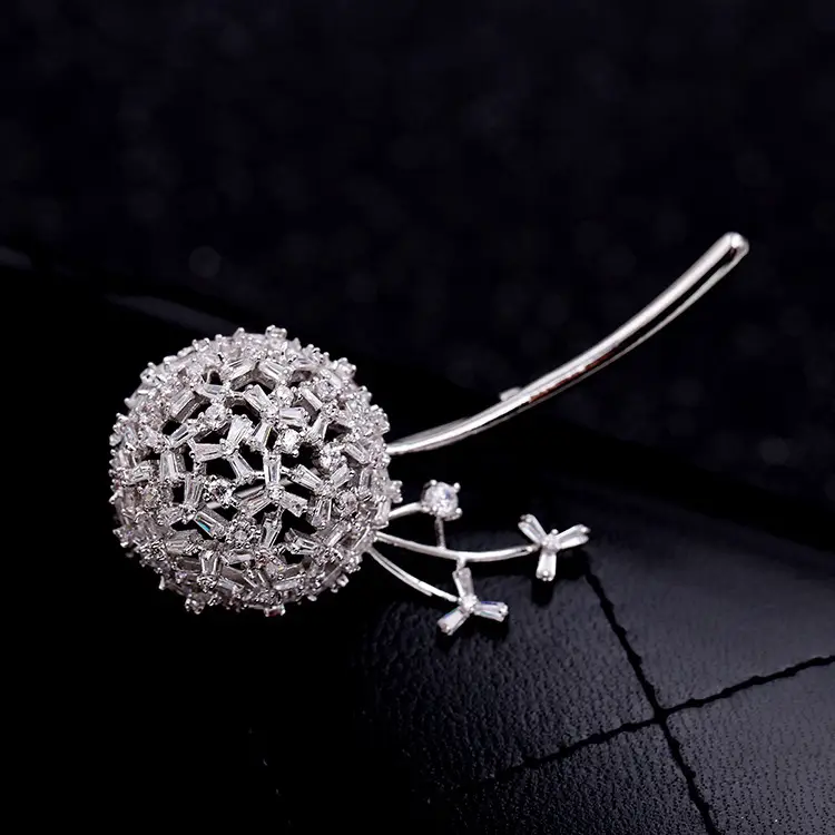 Elegant Dandelion Zircon Waist Pin for Weddings & Office