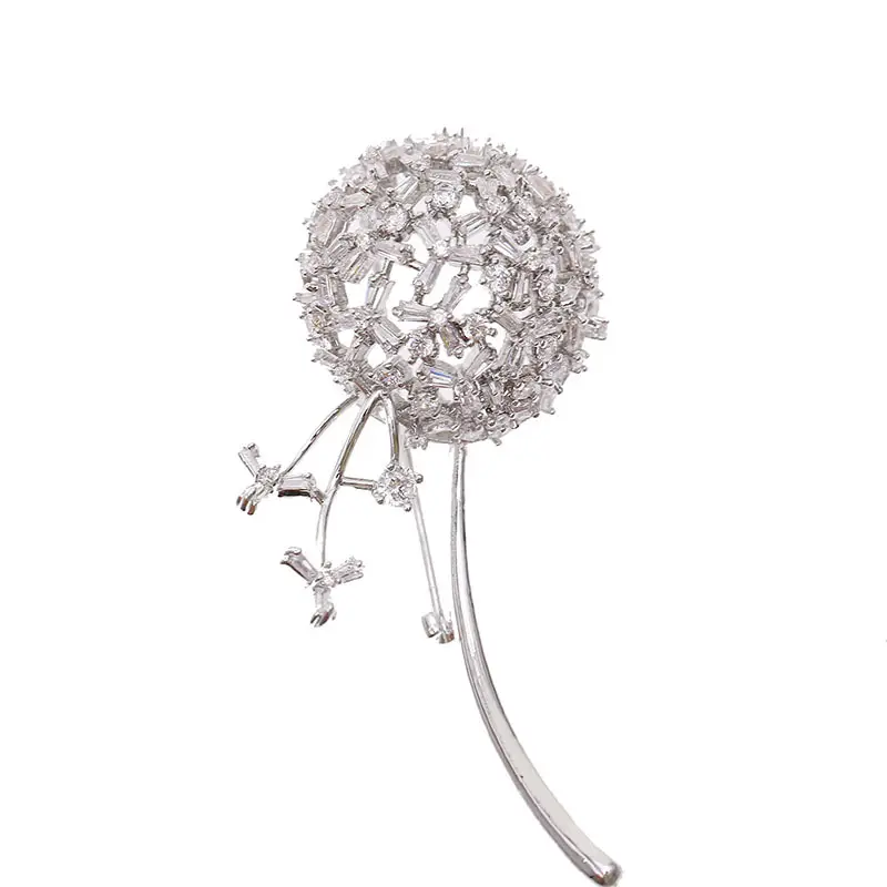 Elegant Dandelion Zircon Waist Pin for Weddings & Office