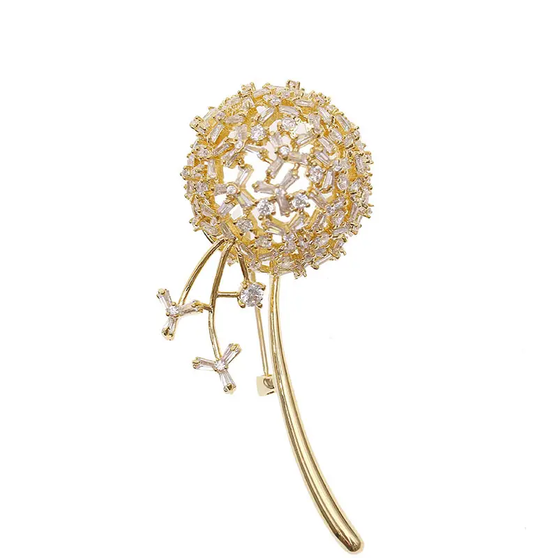 Elegant Dandelion Zircon Waist Pin for Weddings & Office