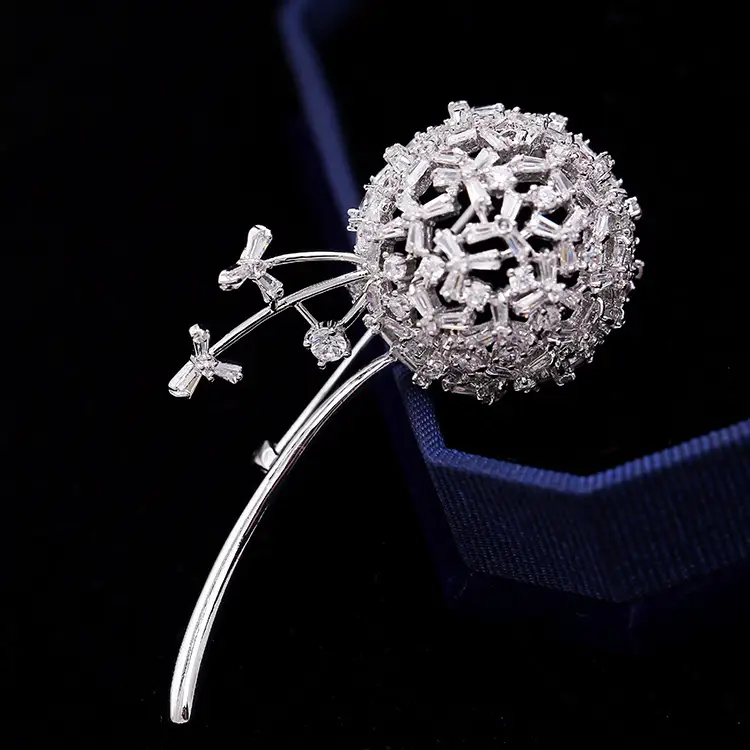 Elegant Dandelion Zircon Waist Pin for Weddings & Office
